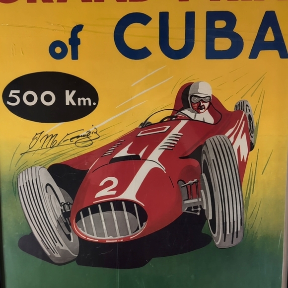 1958 Grand Prix of Cuba Event LE Poster Autographed Signed by Juan Manuel Fangio - Picture 5 of 15